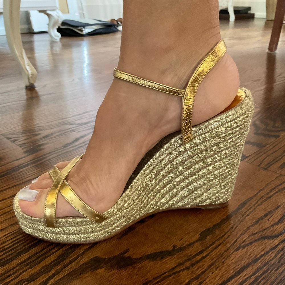 Gold Wedge Sandals